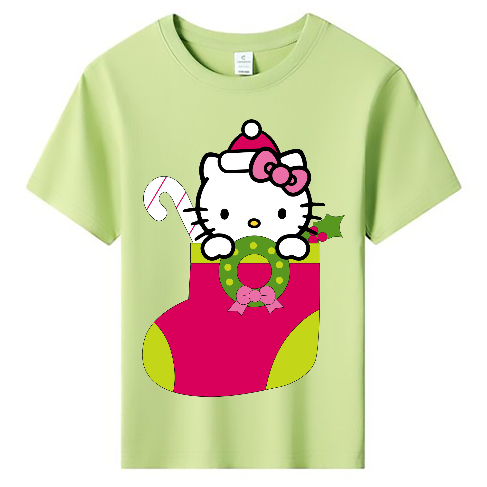 （画像用） Hello Kitty ハローキティ 綿100％キッズTシャツ（フロントプリント）